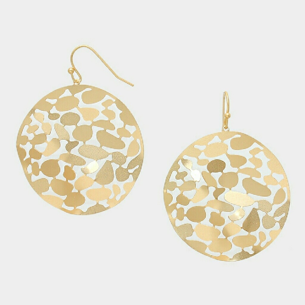 Hammered  Metal Cut Out Earings